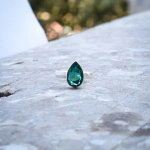 Fabulous Green Tourmaline Gemstone 925 Sterling Silver Handmade Ring All Size - Picture 1 of 3