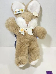 Rabbit Heartline Vintage Whitney Tan Fur White Cuddly Smuggables 1987 New Tags - Picture 1 of 7