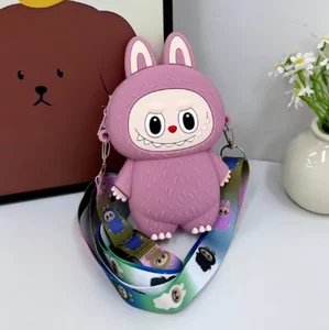 Labubu Cartoon Silicone Bag Coin Purse Children Outings Crossbody Accessories C - Bild 1 von 1
