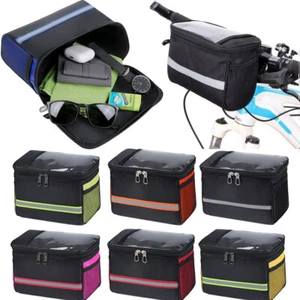 Bike Handlebar Bag Waterproof Bicycle Front Basket Bag Pack Foldable Phone Bag - Picture 1 of 20