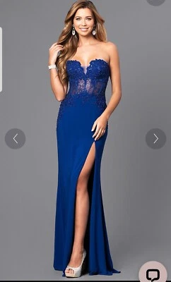 Vestido de noche/formal azul Faviana. Nuevo con etiquetas. Talla 2 Foto 1 de 4