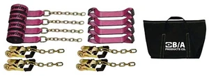 Breast Cancer 8pt TieDown Rollback Flatbed 14' Straps gradual release ratchets - Imagen 1 de 3