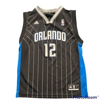 Vtg Adidas Orlando Magic Dwight Howard Black Pinstripe Basketball Jersey Youth L - Image 1 of 4