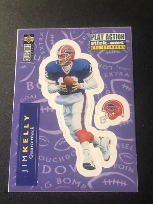 1996 Collector's Choice Update Play Action Stick-Ums #S12 Jim Kelly - Image 1 of 2