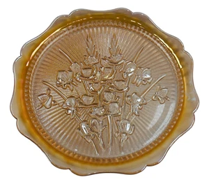 VINTAGE Jeanette/Iris & Herringbone 1950’s Marigold Carnival Glass Platter Tray - Picture 1 of 8