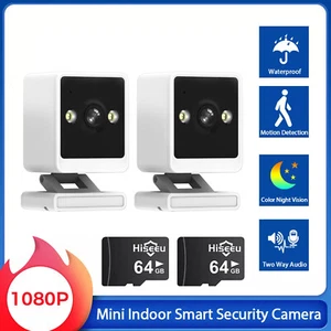 2 Pack Hiseeu Mini Indoor 1080P Wi-Fi Smart Security Camera Two-Way Audio IP PIR - Picture 1 of 14
