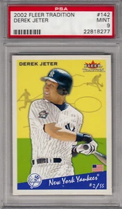 2002 Fleer Tradition Yellow Derek Jeter NY Yankees MLB Totals card #142 PSA 9 - Picture 1 of 4