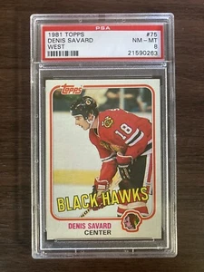 1981 DENIS SAVARD RC PSA 8 #75 Blackhawks Canadiens HOF M+ Blackhawks Topps - Picture 1 of 1