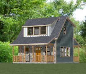 20x16 Tiny House -- PDF Floor Plan -- 557 sq ft -- Model 13C