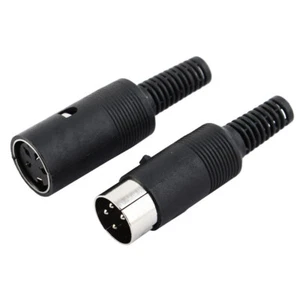 Par de conectores adaptadores en línea macho hembra DIN de 4 pines para cable de audio y video - Imagen 1 de 3