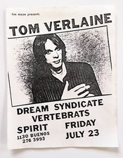 Tom Verlaine Dream Syndicate Flyer Paisley Punk No Wave Television Poster