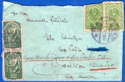 АВСТРИЯ В БРАЗИЛИЮ, ОБЛОЖКА, 1927, ОЧЕНЬ ХОРОШЕЕ СОСТОЯНИЕ!! - Изображение 1 из 2