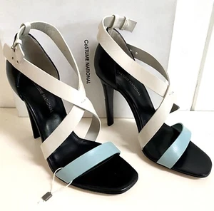 NIB $758 Costume National Lima Tricolor Strappy Sandals, Italy, Size It 39 US 9 - Picture 1 of 6