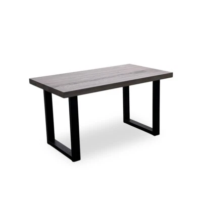 Furniture Village Bodahl 'Terra' Dining Table Compact Smoked 140cm U Shaped Legs - Image 1 of 4