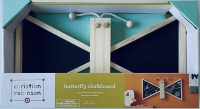 NEW CHRISTIAN ROBINSON X   TARGET  16.5” X 9” KIDS  BUTTERFLY HANGING CHALKBOARD - Image 1 of 4