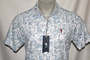 NWT WILLIAM MURRAY Small Mens S/S LEMON LIFE TO THE KING Poly Spandex Golf Shirt - Picture 1 of 9