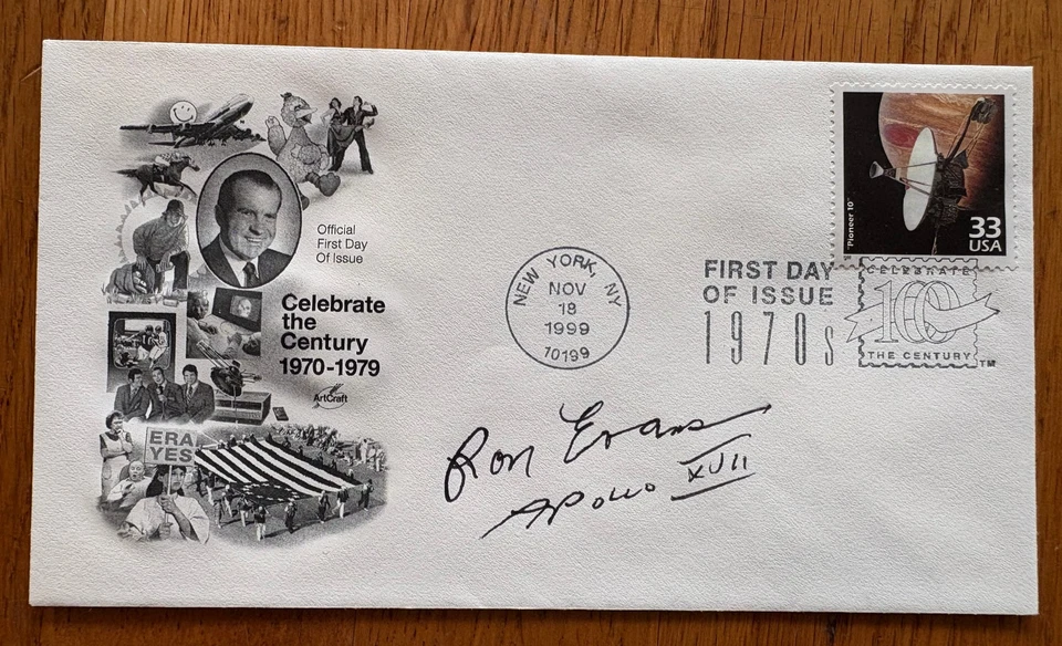RON EVANS APOLLO 17 AUTOGRAPHED "PIONEER TEN" 1999 FIRST DAY COVER CELEBRATE FDC - Image 1 of 1