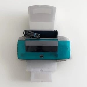 Rare Y2K Epson stylus Color 740i Printer Translucent Blue For parts/Repair Read - Picture 1 of 24