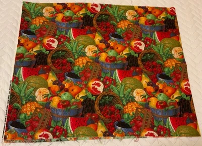 Daisy Kingdom Fabric Summer Bounty Packed All Over 1/2 yd Colorful Fruit - Image 1 of 4