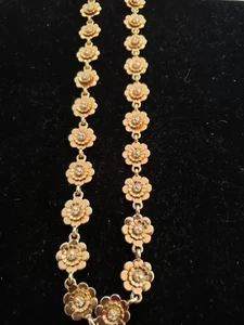 Kate Spade goldfarbene Strass Blumen Halskette 35" schwer - Bild 1 von 6