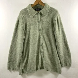 Cárdigan Suéter De Colección Para Mujer Blouce Botón Talla L Verde Salvia Indie Grunge Cottage - Imagen 1 de 11