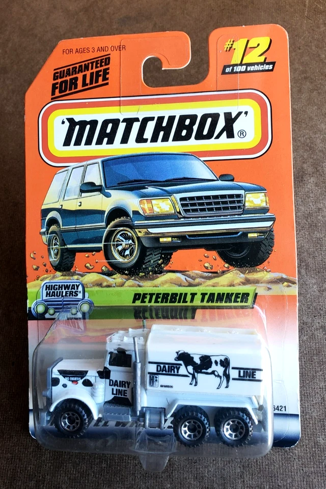 VTG 1998 Matchbox PETERBILT TANKER White Highway Hauler 12 Milk Dairy Line Truck - Image 1 of 4