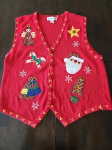 Victoria Woman Holiday Christmas Sweater Vest Size 3X - Picture 1 of 9