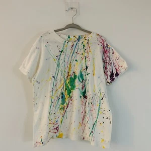 FRUIT OF THE LOOM Kids Tee Medium Paint Splatter Graffiti Hip Hop Pop Painting - Picture 1 of 12