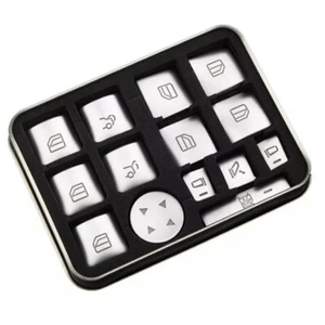 Silver Window Switch Buttons Cover for Mercedes A B C CLA E GL GLA GLK GLE ML - Picture 1 of 12