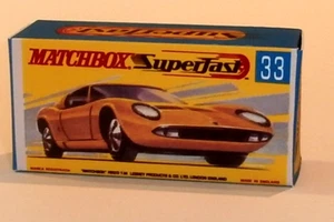 Matchbox Superfast No 33 Lamborghini Miura P400 Repro G style Box - Picture 1 of 1