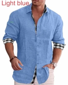 Herren Frühling Herbst Mode / Hemd tailliert Freizeit Trend Langarmshirt - Bild 1 von 5
