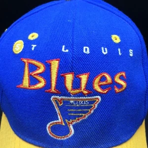 St Louis Blues Hockey Ball Cap Hat Blue Note Snapback NHL Adjustable Embroidered - Picture 1 of 12