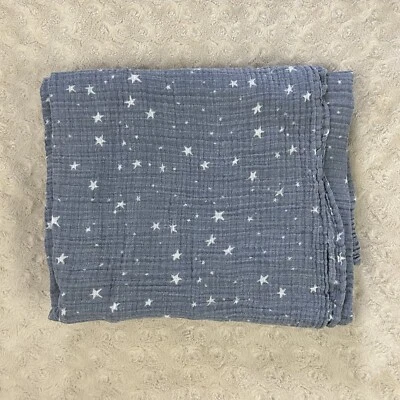 Aden + Anais Essentials Azul Blanco Estrellas Bebé Manta Muselina Algodón Foto 1 de 4