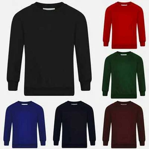Unisex Mädchen Jungen Kinder Fleece Pullover Sweatshirt Rundhals/Rundhals Schuluniform - Bild 1 von 7