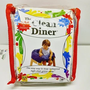 Clean Diner Restaurant Kids High Chair Cover Easy Clean Chair Cover (Denim) - Picture 1 of 4
