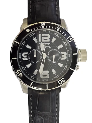 Invicta 1790 Quadrante Specialty Giorno Data Alligatore Originale Grigio Uomo - Immagine 1 di 4