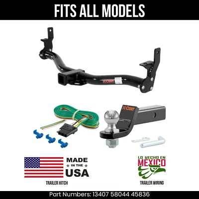 For 2001 Ford Explorer Sport Trac Trailer Hitch 4 Pin Wiring 2" Ball Fits All 5K - Image 1 of 4