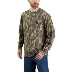Carhartt Relaxed fit Heavyweight Long Sleeve Pocket Crafted Graphic T Shirt - Picture 1 of 8