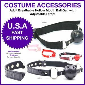 Halloween Ball Gag Adult Mouth Gag with Adjustable Neck Strap