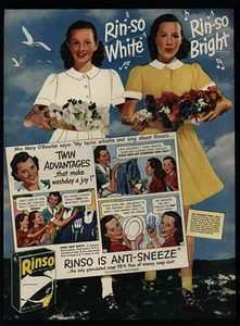 1945 RINSO Soap - O'Rourke Twin Girls Sing - Girl Scouts - WWII Era - VINTAGE AD - Picture 1 of 1