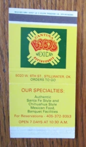 AMERICAN ACE MATCHBOX COVER: BOBO'S STILLWATER, OKLAHOMA EMPTY MATCHCOVER -C15 - Bild 1 von 1