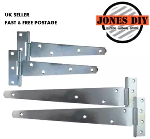 HOT DIPPED GALVANISED TEE HINGES HEAVY DUTY SHED GATE DOOR T HINGE PAIR T-HINGE - Picture 1 of 4