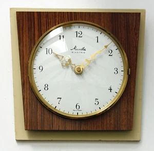 Vintage 22cm Mauthe Wall Clock - Wooden Retro Mid Century Style German Gift - Picture 1 of 3