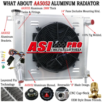 Ventilador de cubierta de radiador de aluminio de 4 filas para Ford Explorer Ranger Bronco II 1985-1942 Foto 1 de 4