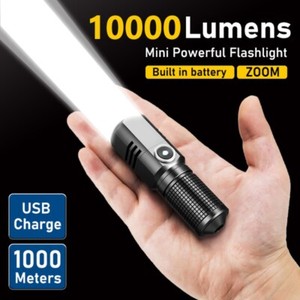 100000LM Super Bright LED Flashlight Rechargeable Torch Outdoor Camping Lights