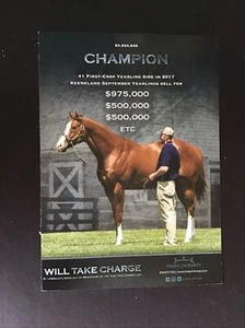 WILL TAKE CHARGE 2017 Stud Ad Horse Racing 2013 TRAVERS - Picture 1 of 1