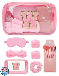 Gift Sets for Women, Initial Makeup Bag with Makeup Brush Set Bachelorette Pa - Picture 1 of 5