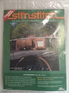 Talon Sit n Stitch “Car Organizer” Plastic Canvas Needlepoint Kit VINTAGE NEW - Picture 1 of 5
