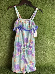 Hurley Girls Floral Ruffle Sleeveless Romper, Size L(12-14) - Picture 1 of 8