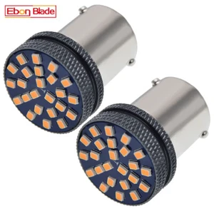2Pcs Amber Orange BAU15S PY21W 7507 LED Indicator Turn Signal Light Bulb 12V DC - Picture 1 of 8